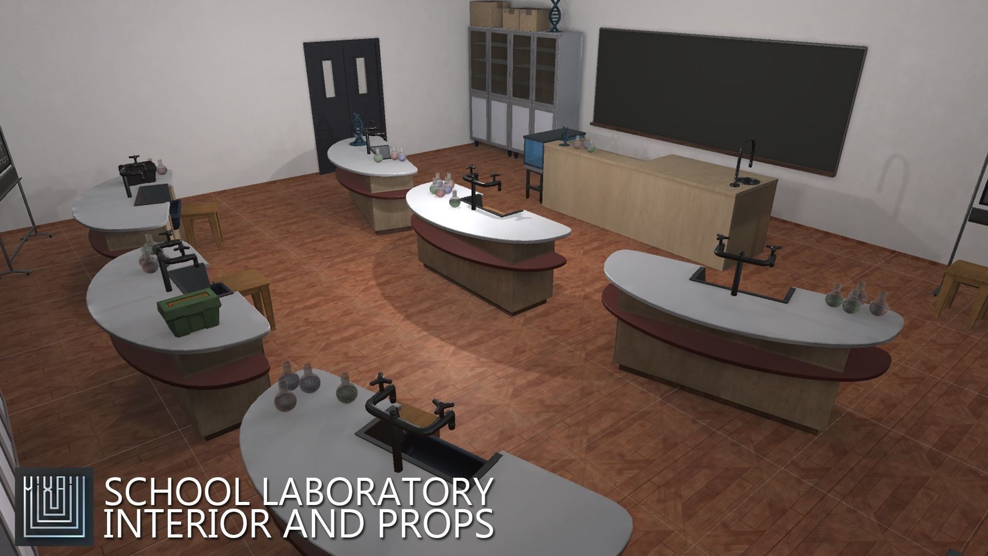 Wooden Dummy Low-poly 3D model_8