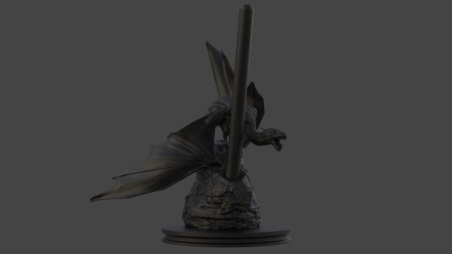 Dragon pen Holder for Drawing tablets 3D print model_1