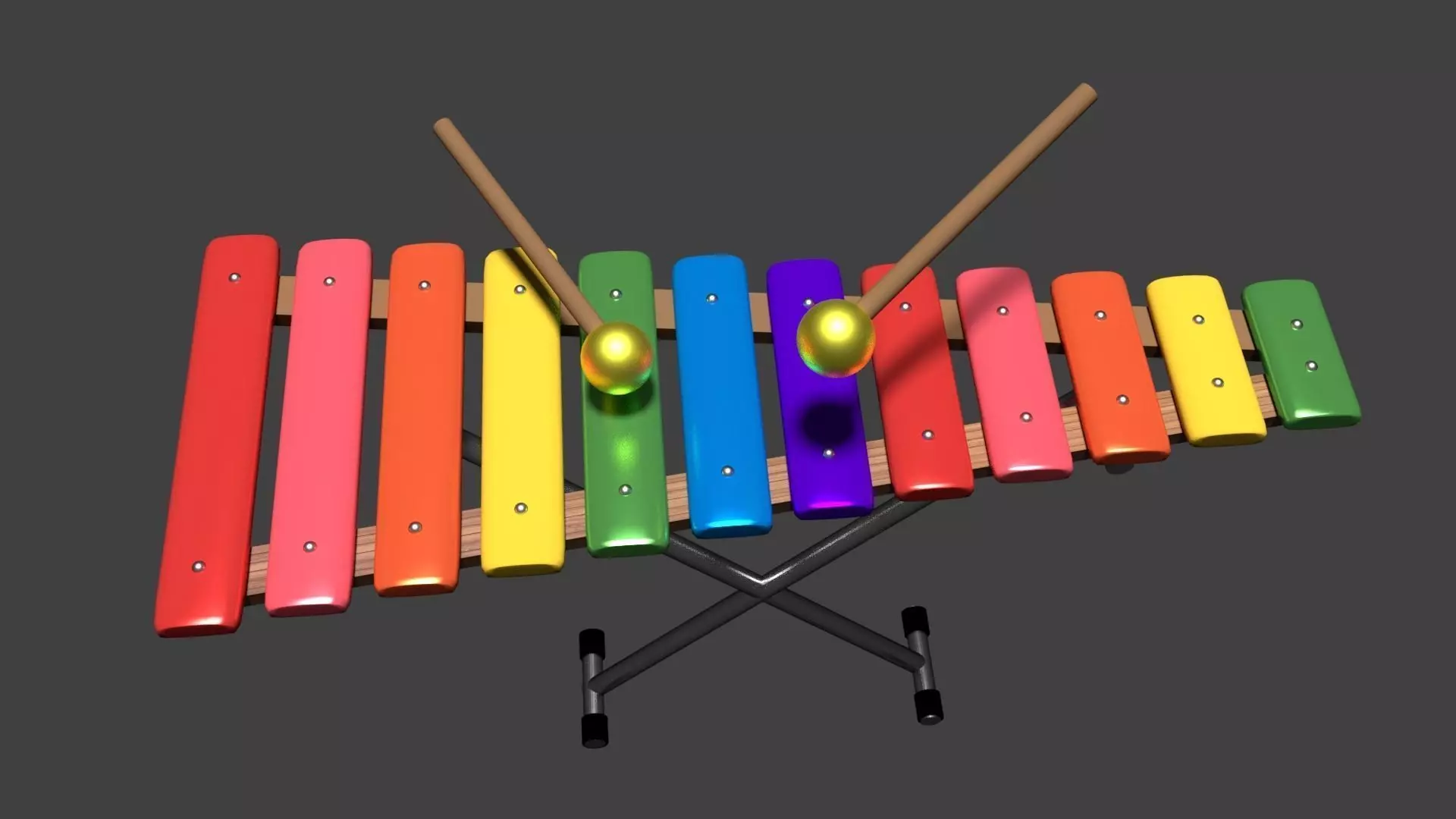 Xylophone colorful Free 3D model_0
