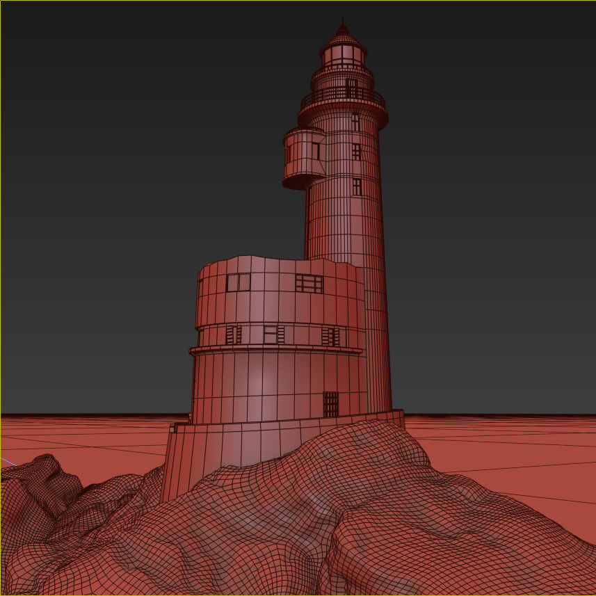 Old LightHouse V-ray scene 3D model_2