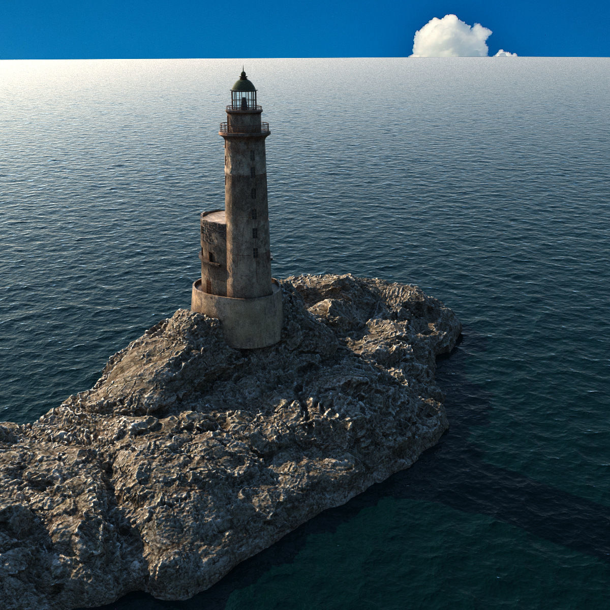 Old LightHouse V-ray scene 3D model_8