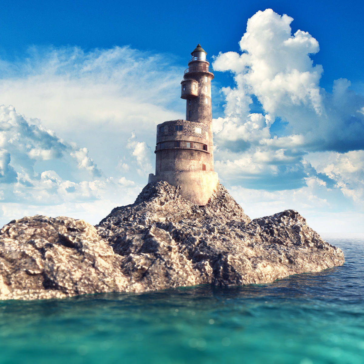 Old LightHouse V-ray scene 3D model_3