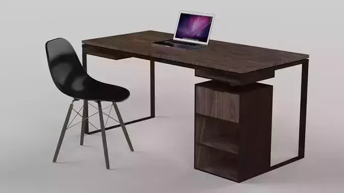 Modern Desk made of wood and metal