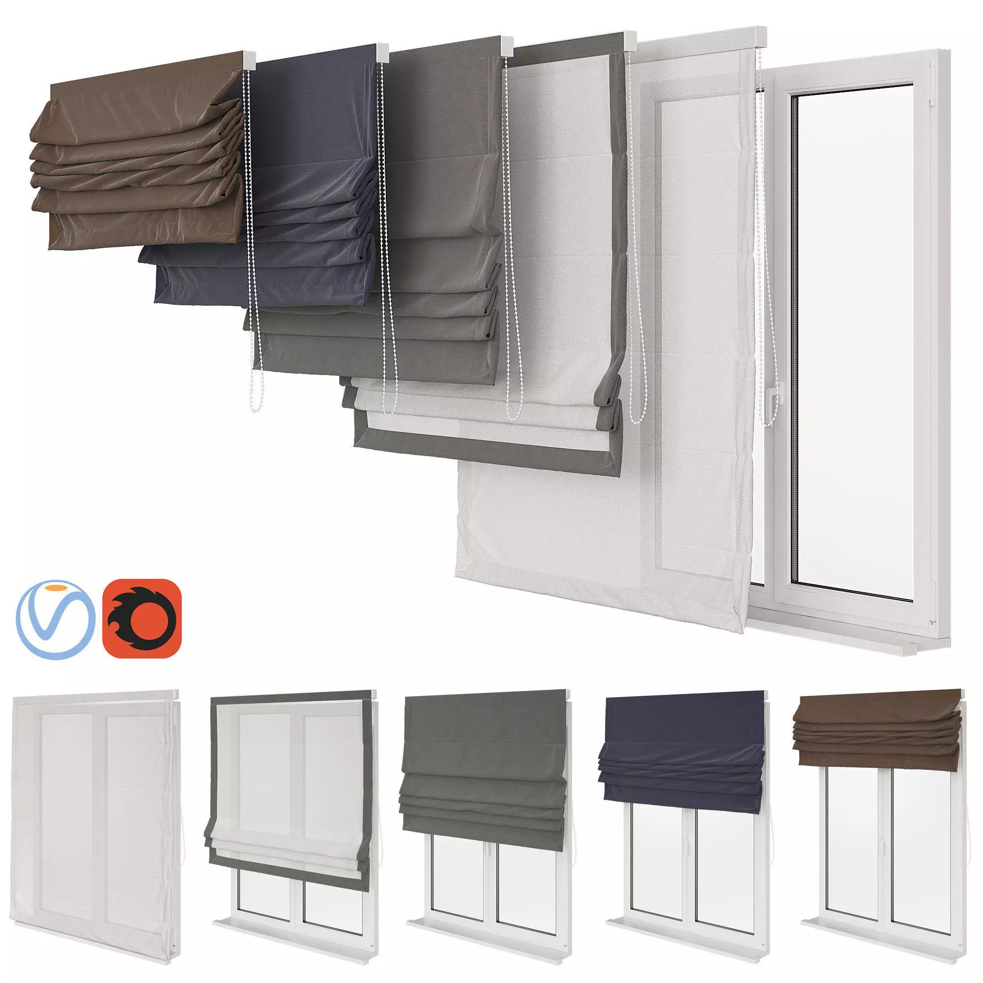 Roman curtain 3D model_0