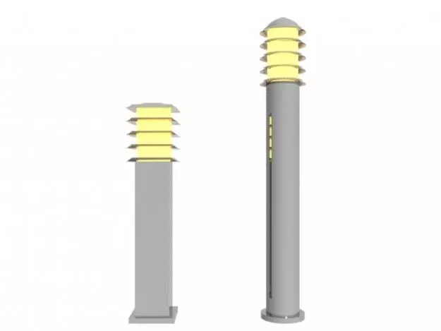 Pack Floor lamp round and square 3D model_0