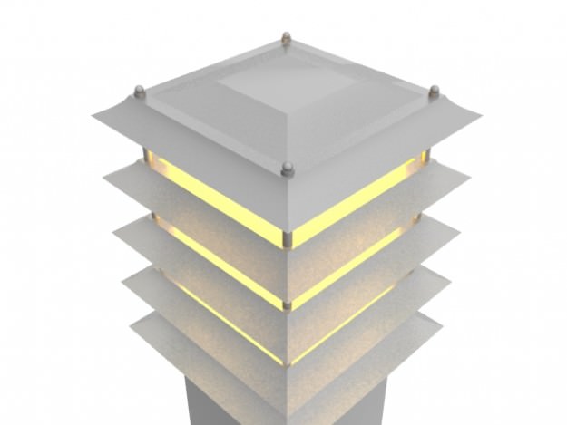 Pack Floor lamp round and square 3D model_9