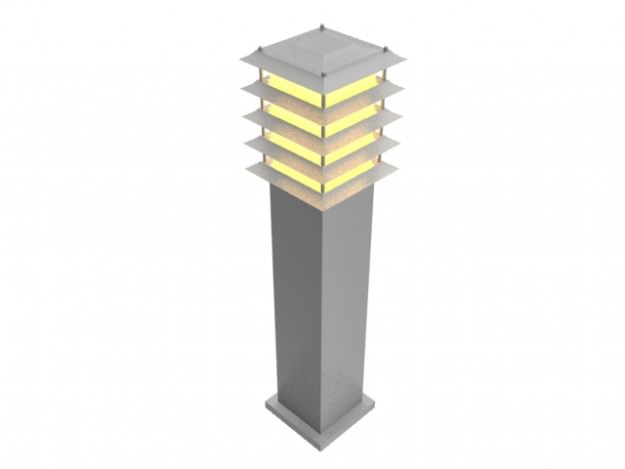 Pack Floor lamp round and square 3D model_7