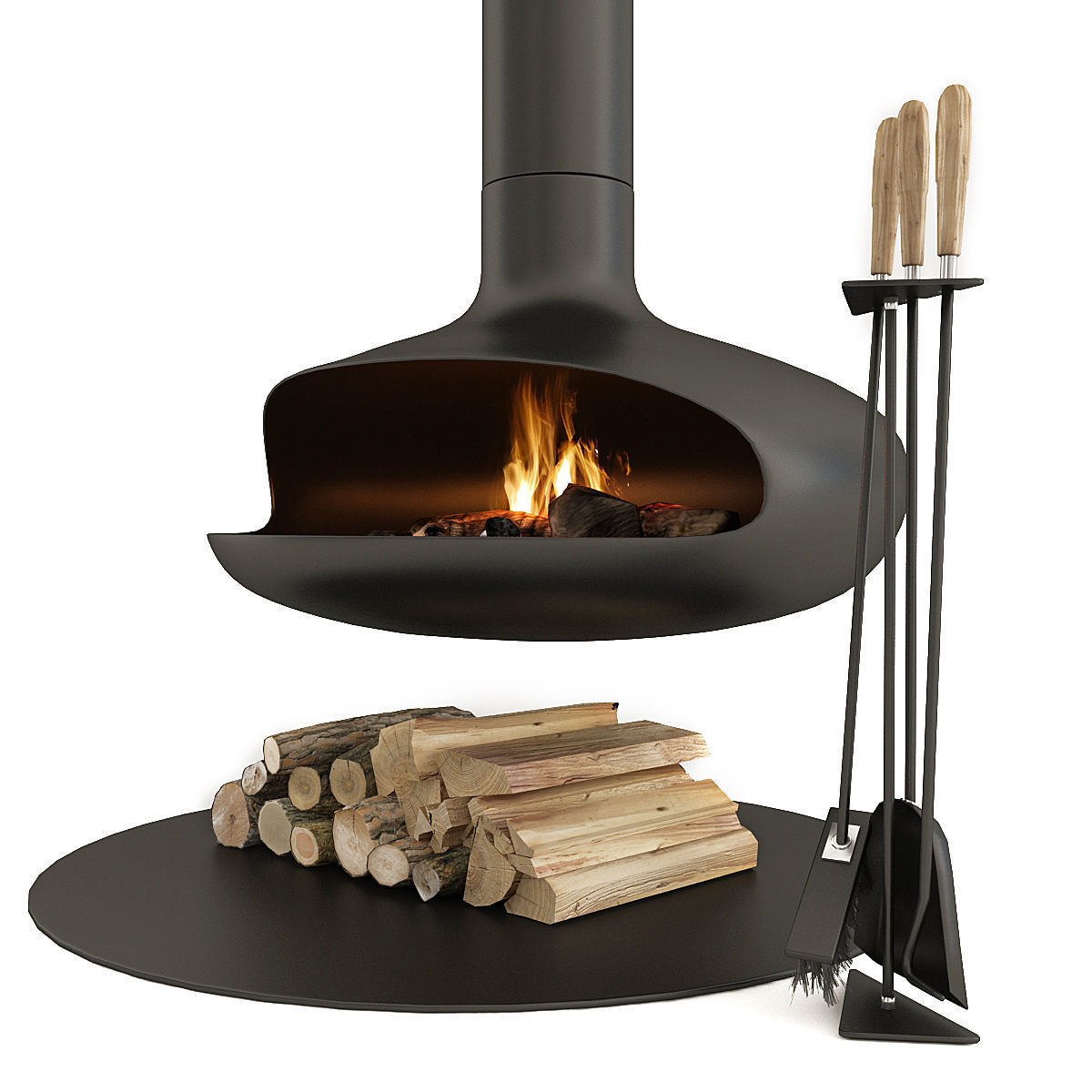 Fireplase Modern Focus 3D model_5