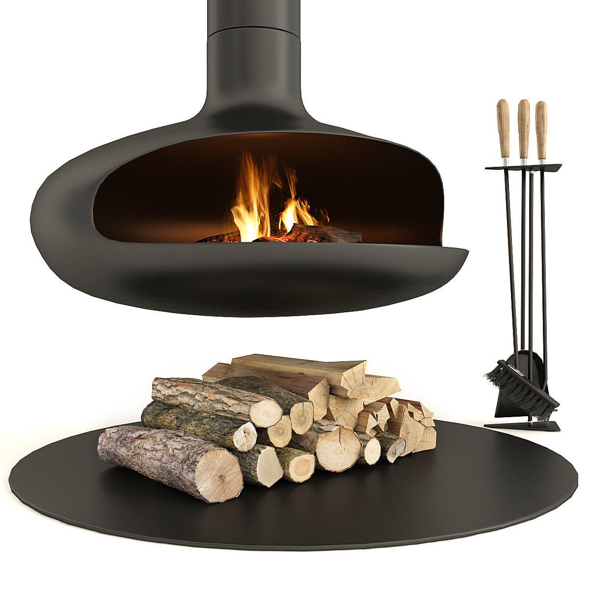 Fireplase Modern Focus 3D model_3