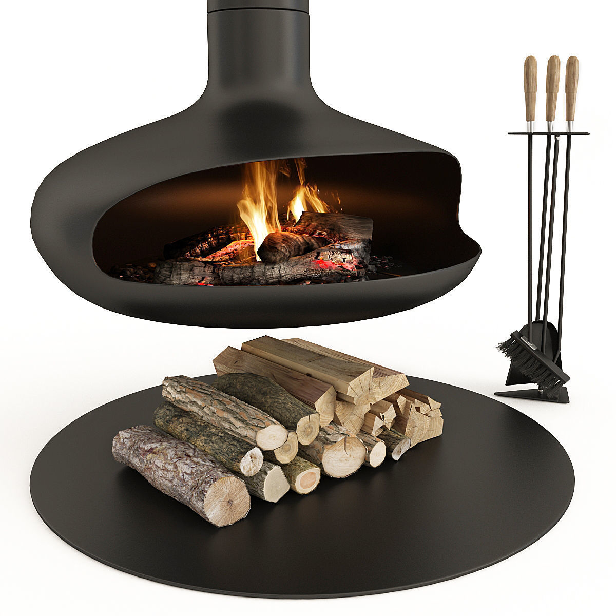 Fireplase Modern Focus 3D model_1