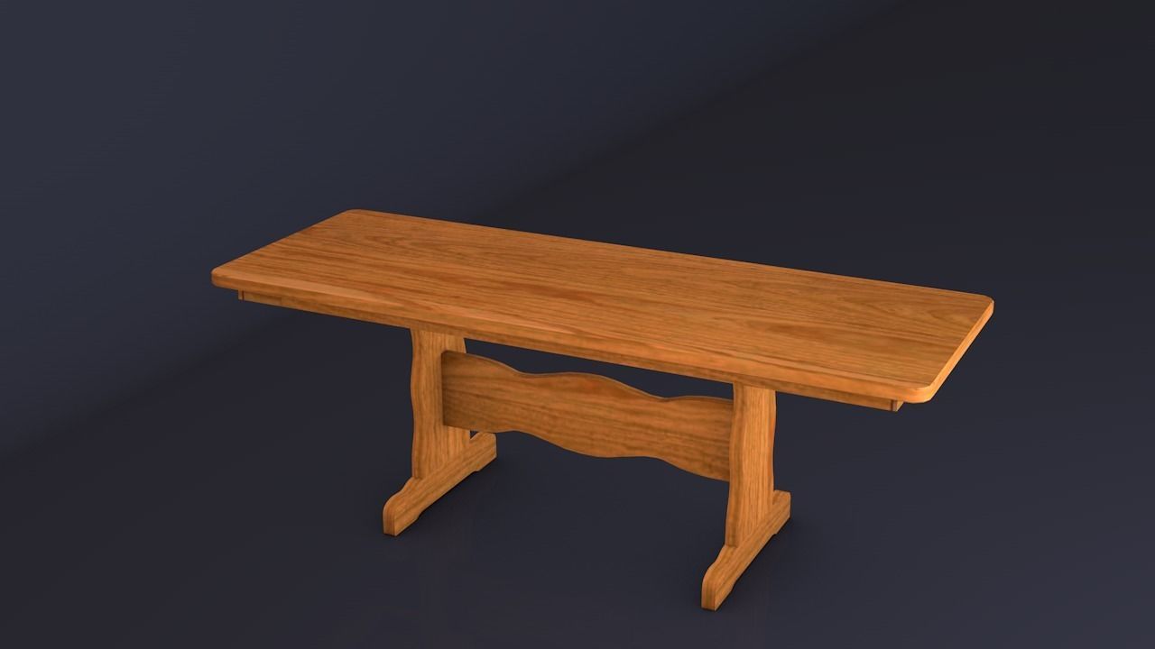 Elegant table with 8 chairs 3D model_2