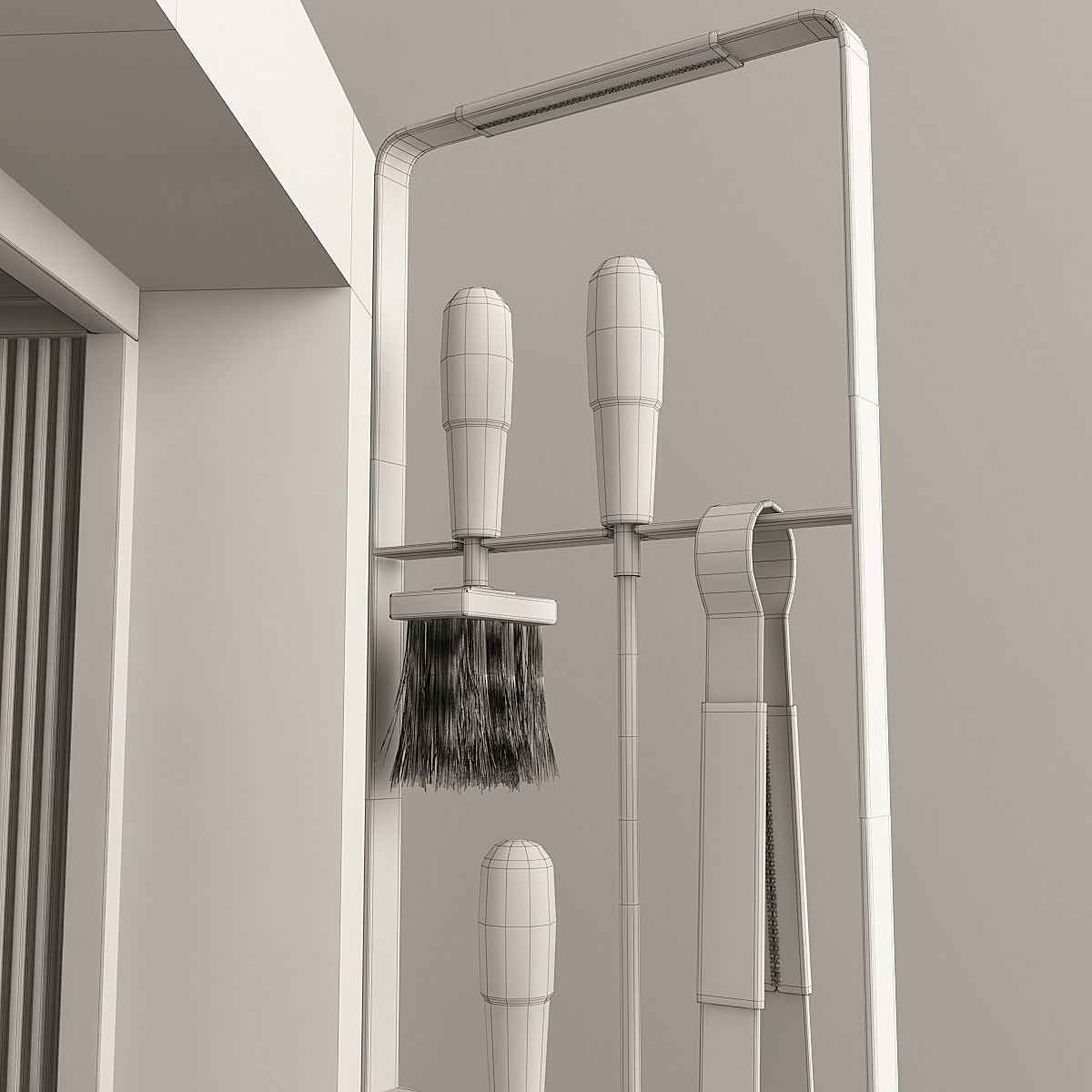 Fireplace and Accessories 3D model_8