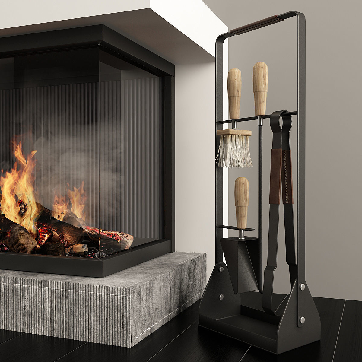 Fireplace and Accessories 3D model_6