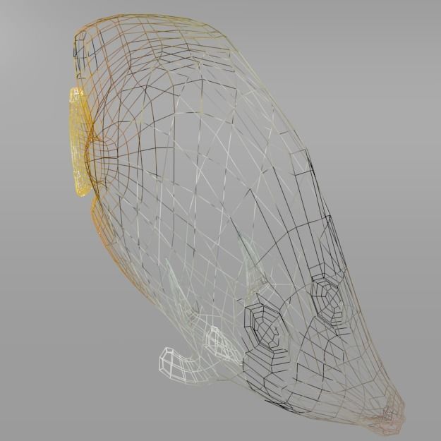 Butterfly fish Low-poly 3D model_6