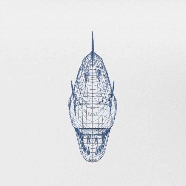 Barracudas fish Low-poly 3D model_7