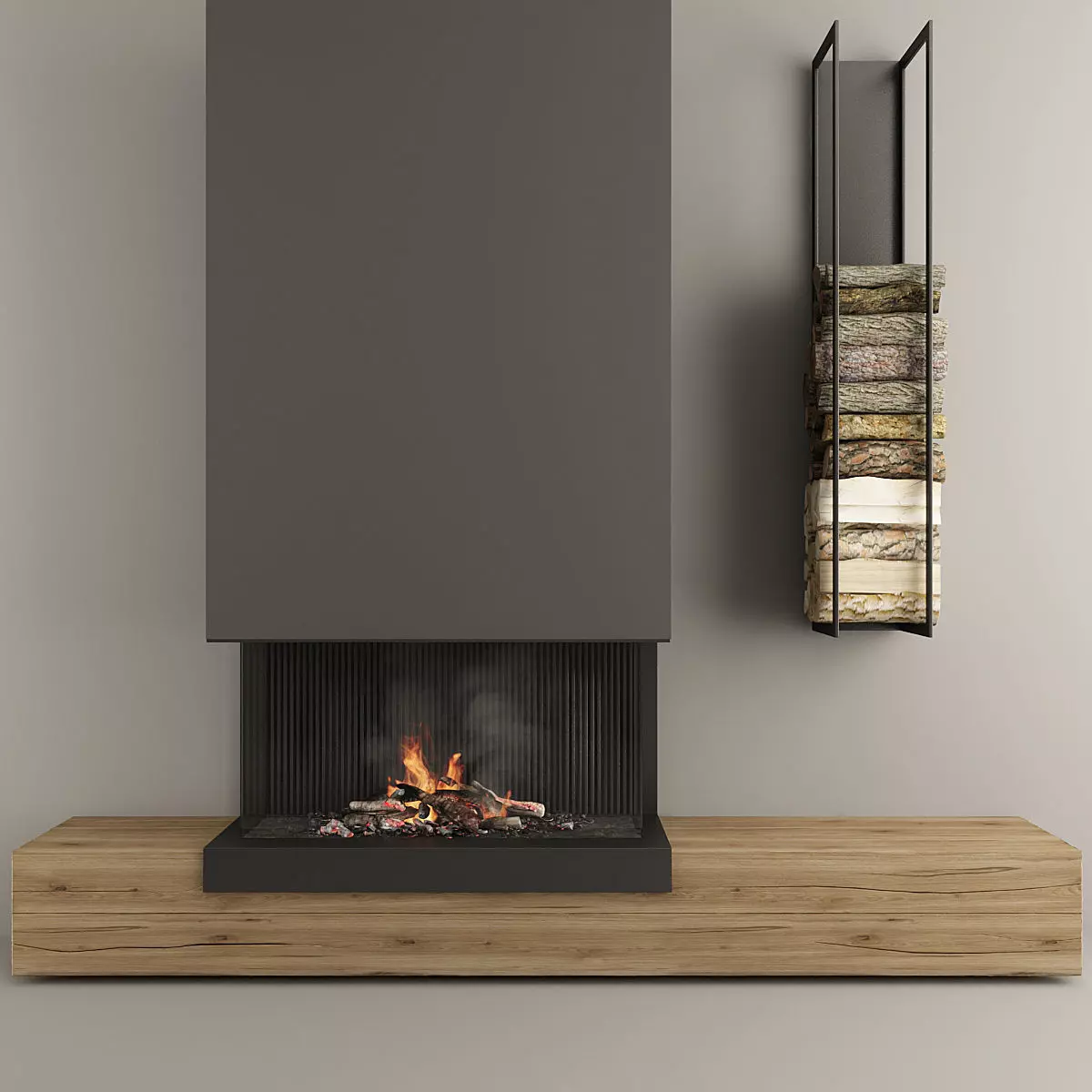 Fireplace modern 3 3D model_0