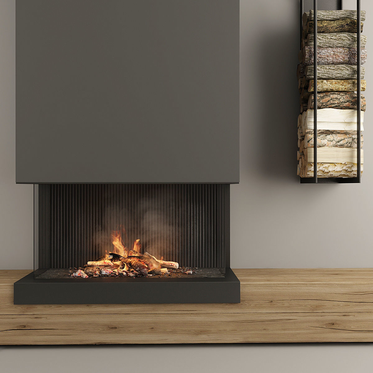 Fireplace modern 3 3D model_1