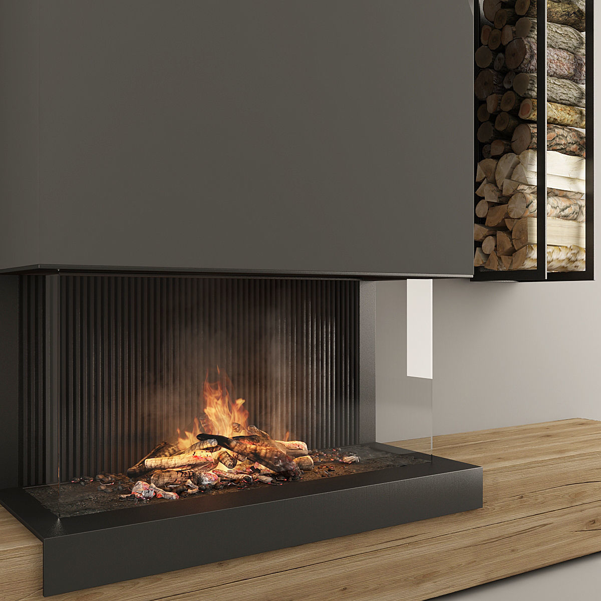 Fireplace modern 3 3D model_3