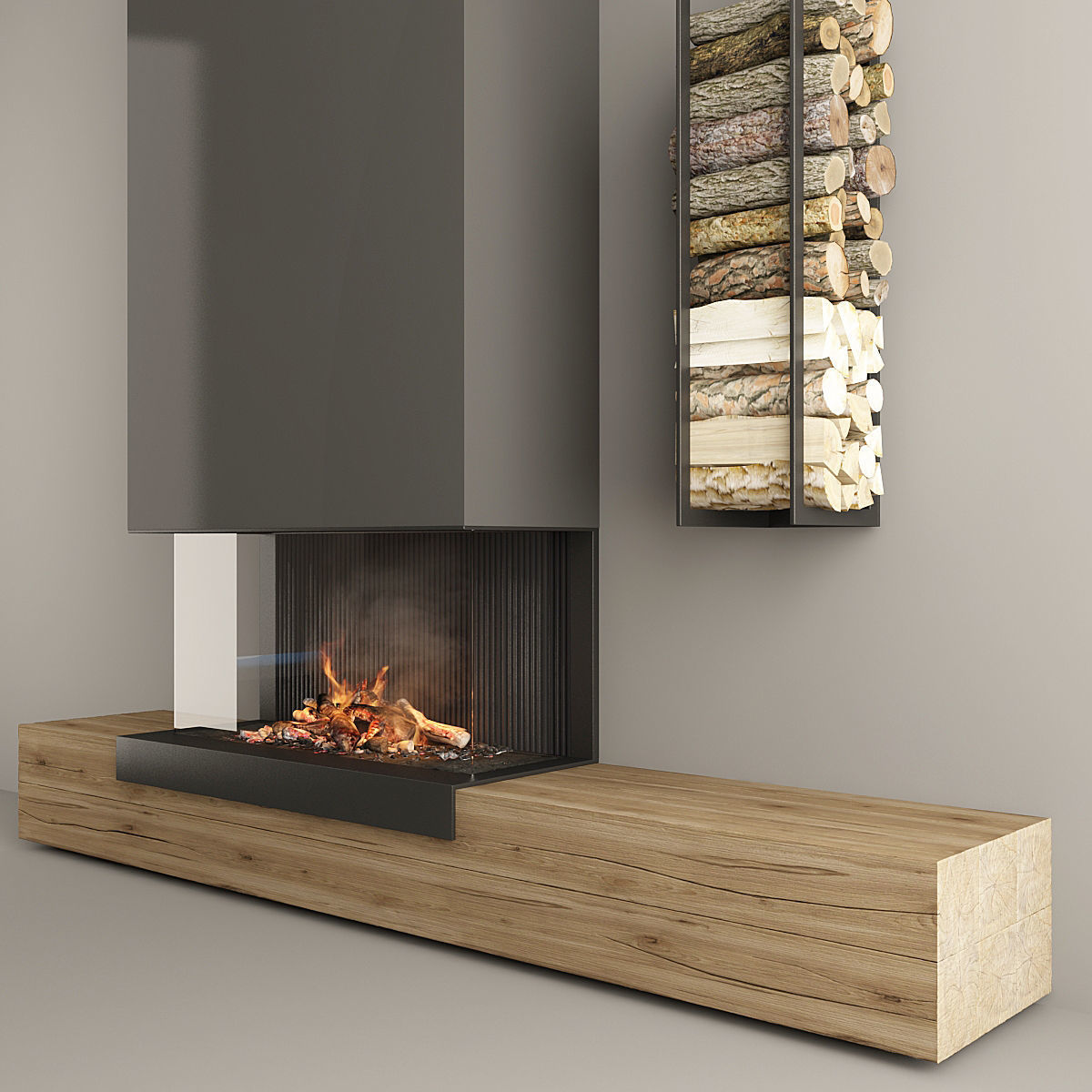 Fireplace modern 3 3D model_2
