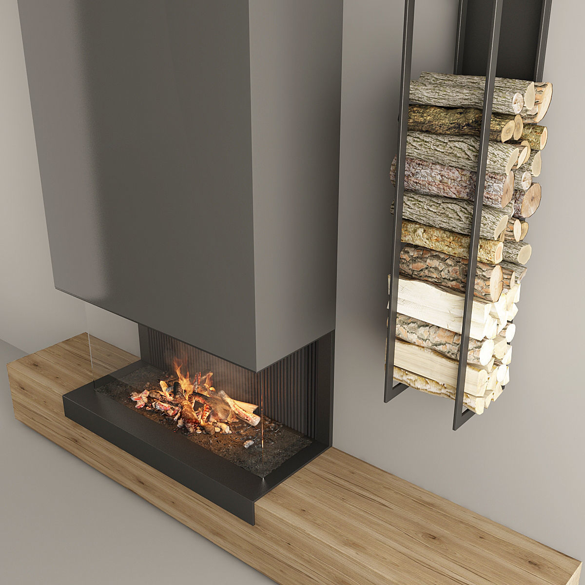 Fireplace modern 3 3D model_6