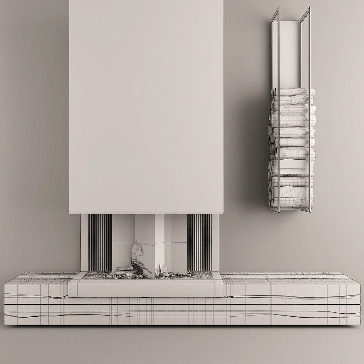 Fireplace modern 3 3D model_7