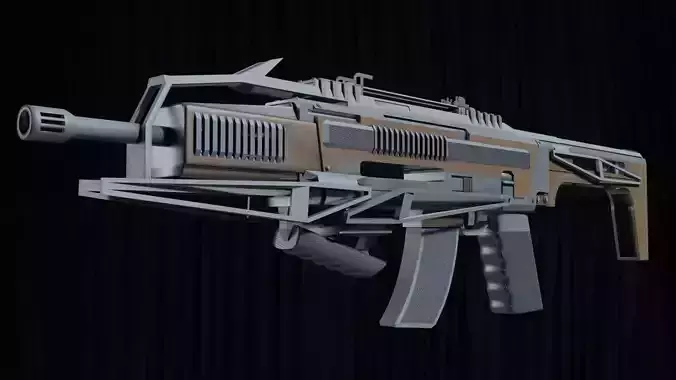 Assault Rifle Hellfire Low-poly 3D model