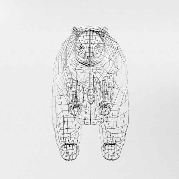 Panda bear Low-poly 3D model_5