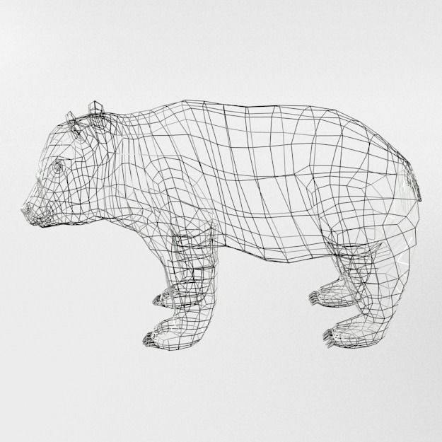 Panda bear Low-poly 3D model_6