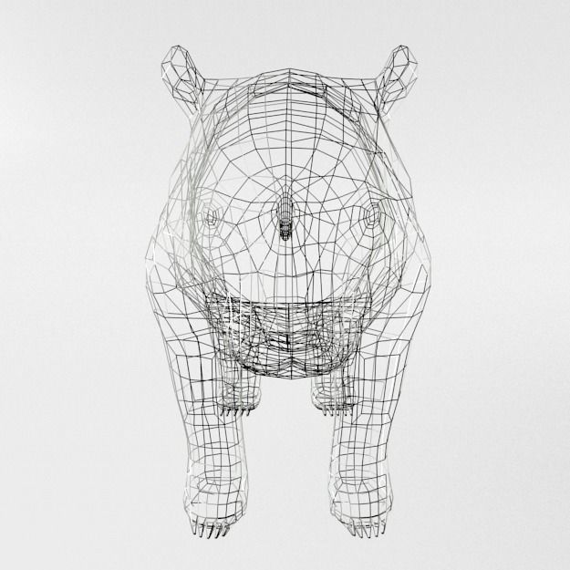 Panda bear Low-poly 3D model_4