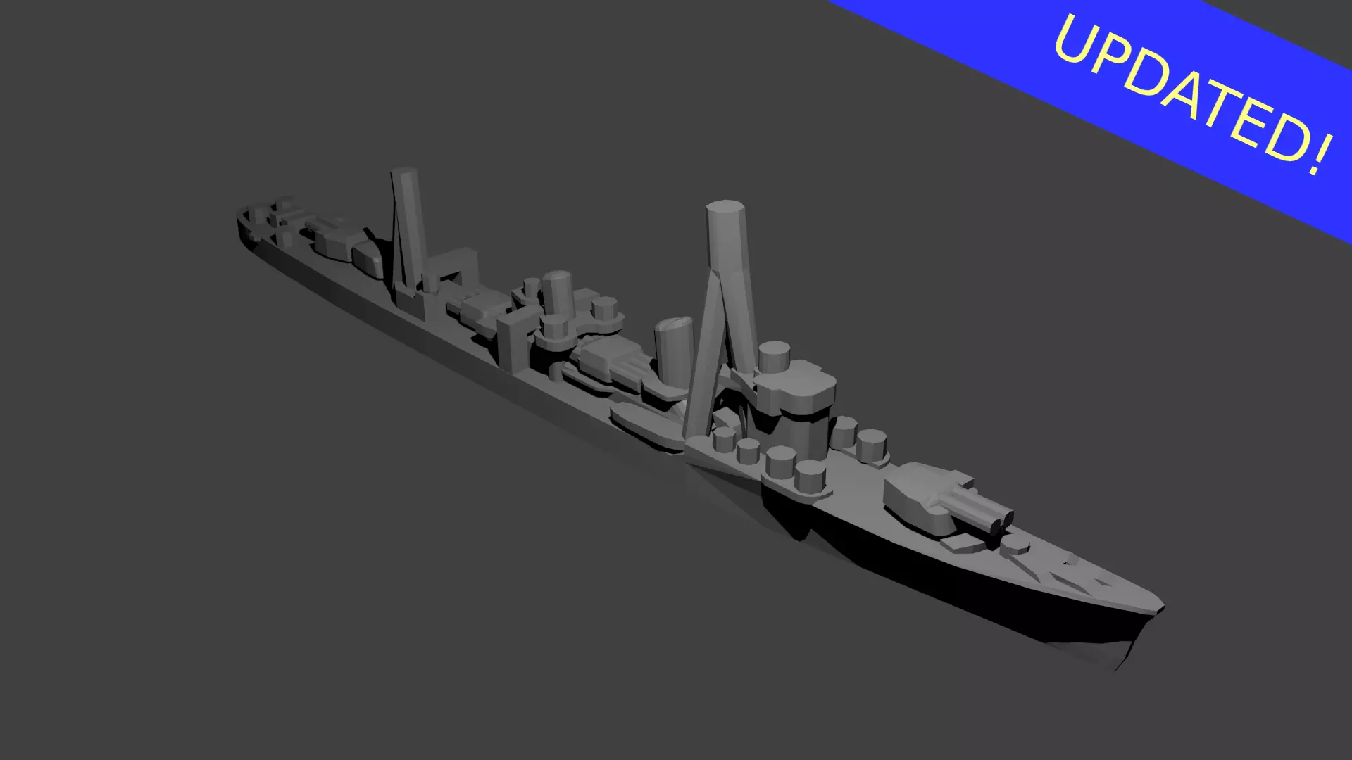 Japanese Shiratsuyu Class Destroyer Warship 3D print model_0
