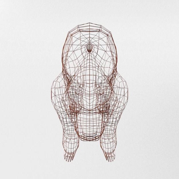 Grizzly bear Low-poly 3D model_5