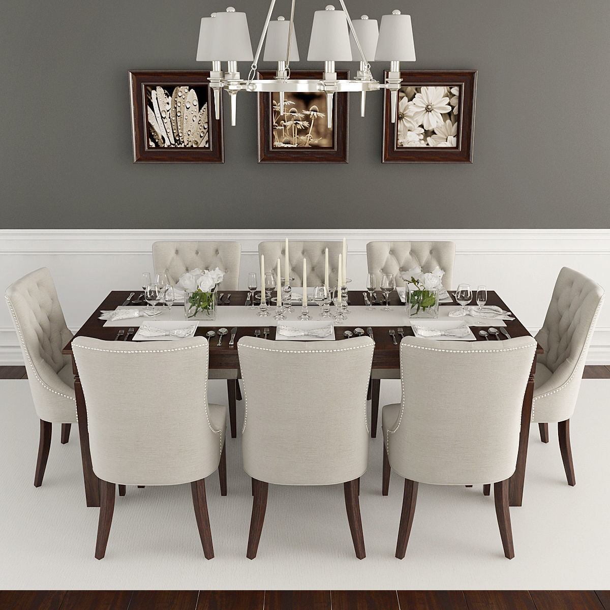 Table Chairs Laying 3D model_8