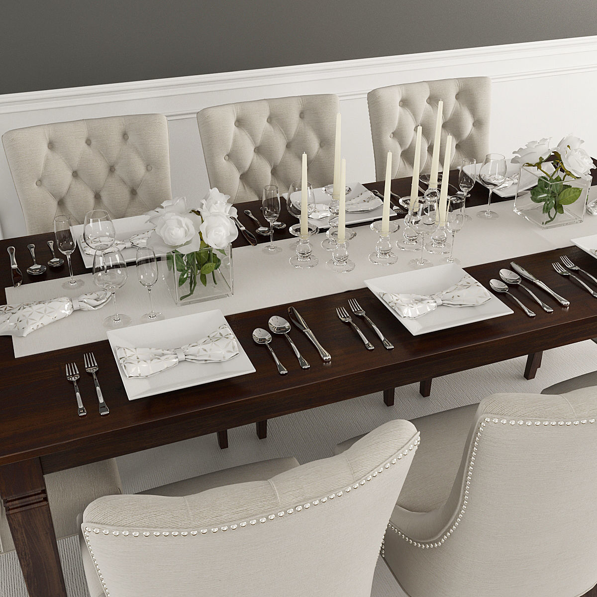 Table Chairs Laying 3D model_5