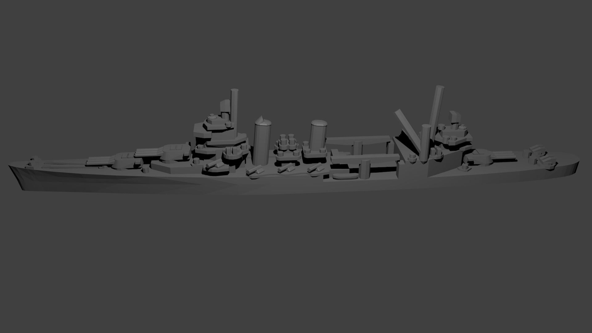 US New Orleans Class Cruiser Warship 3D print model_2