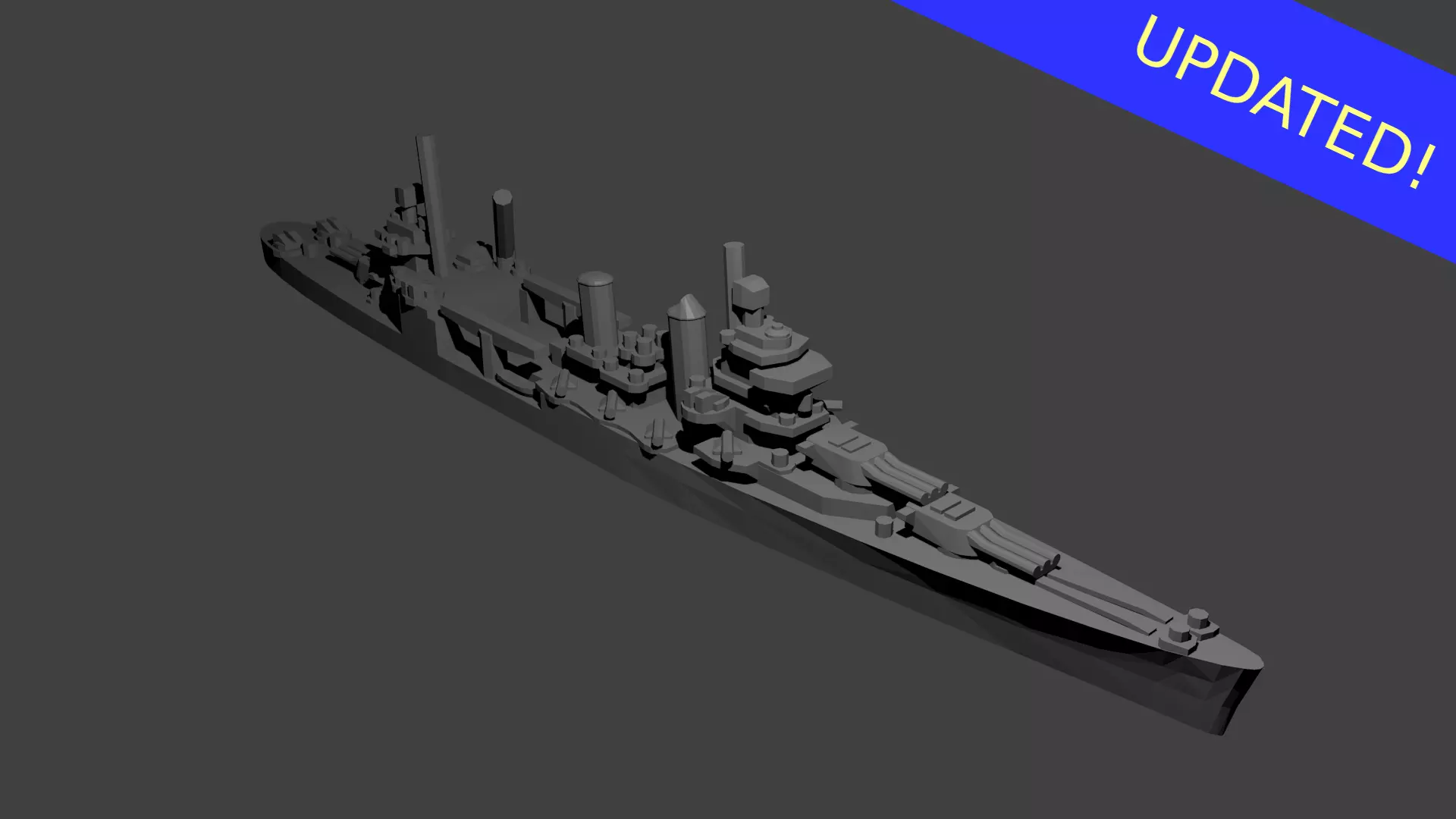 US New Orleans Class Cruiser Warship 3D print model_0