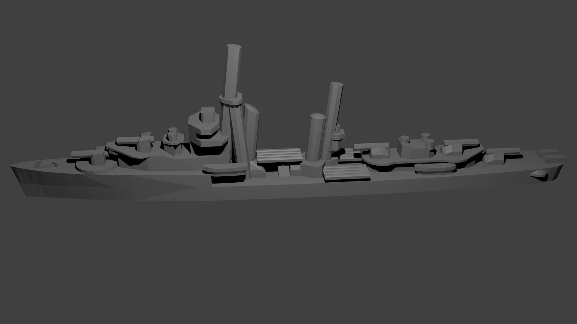 US Mahan Class Destroyer Warship 3D print model_2