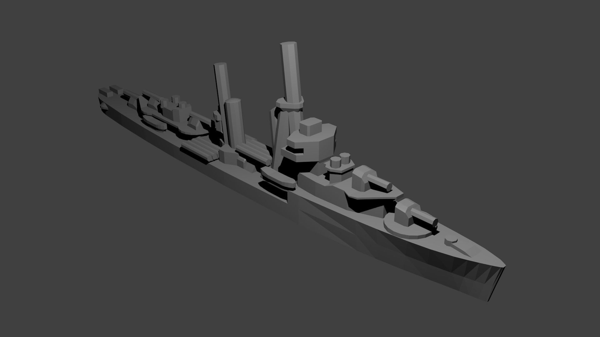US Mahan Class Destroyer Warship 3D print model_1