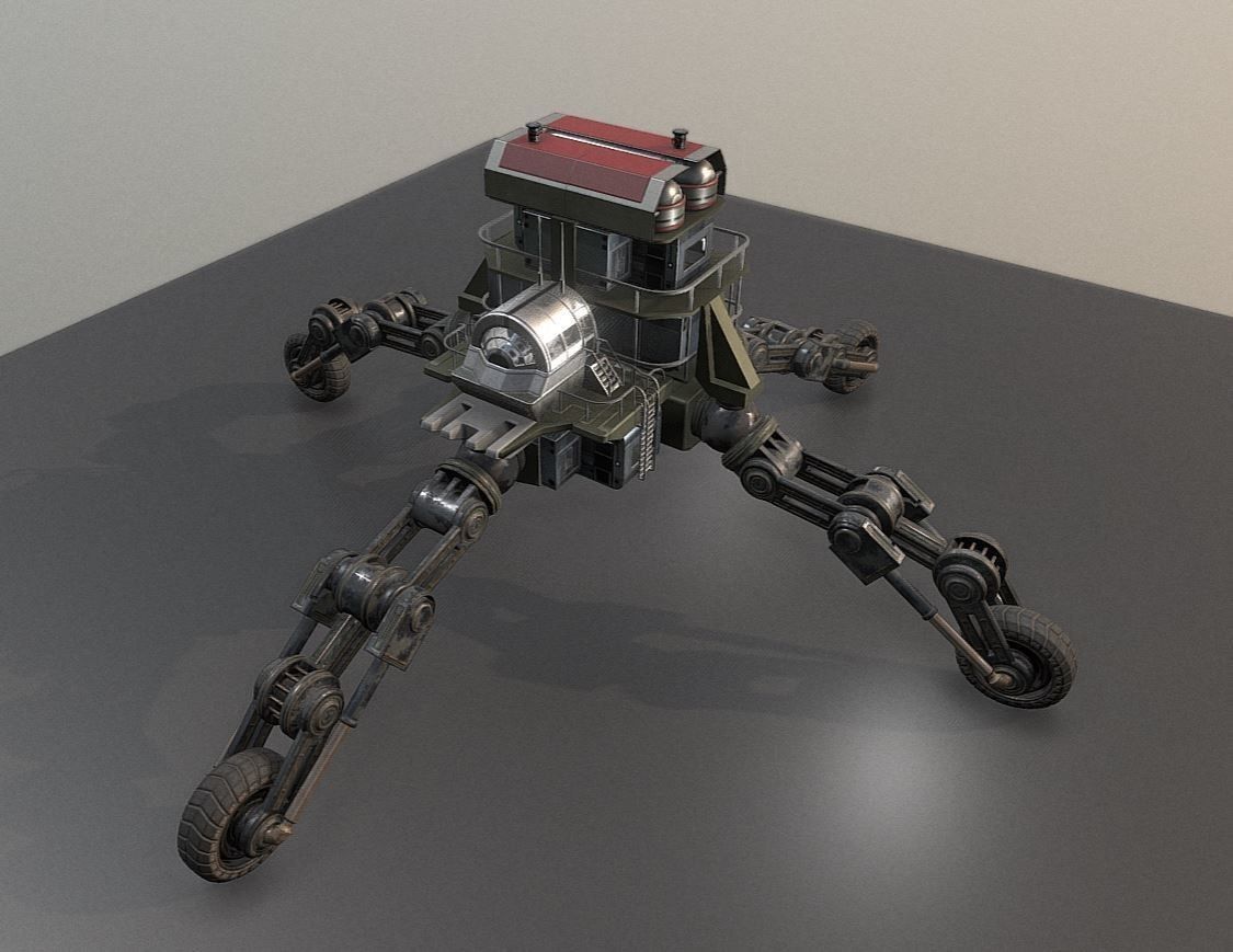 Futuristic Five-Wheeled Building - Five Wheeler - Free Download Free low-poly 3D model_11