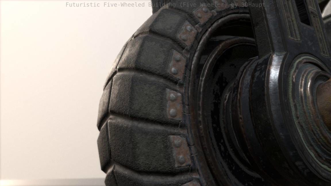 Futuristic Five-Wheeled Building - Five Wheeler - Free Download Free low-poly 3D model_21