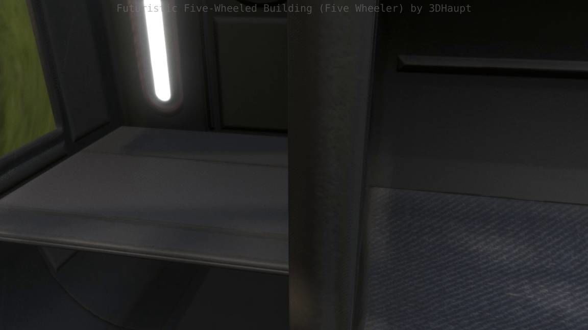 Futuristic Five-Wheeled Building - Five Wheeler - Free Download Free low-poly 3D model_45