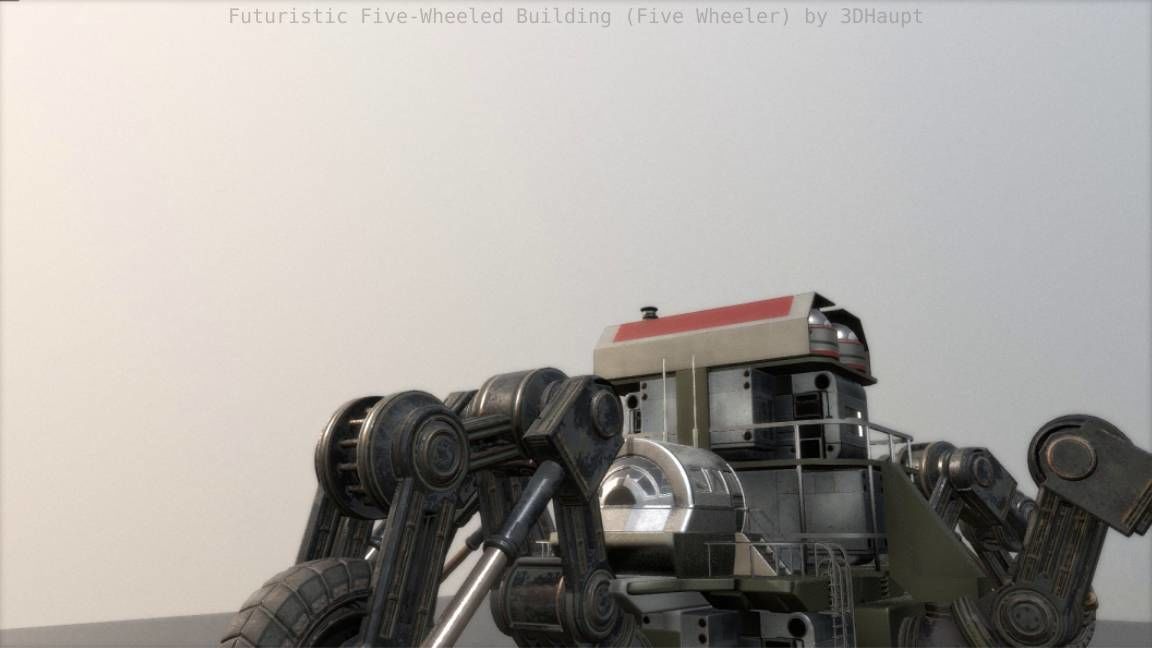 Futuristic Five-Wheeled Building - Five Wheeler - Free Download Free low-poly 3D model_32