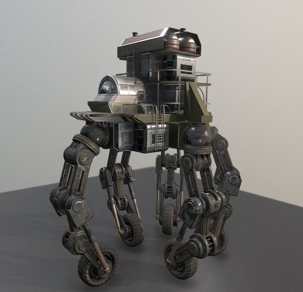 Futuristic Five-Wheeled Building - Five Wheeler - Free Download Free low-poly 3D model_3