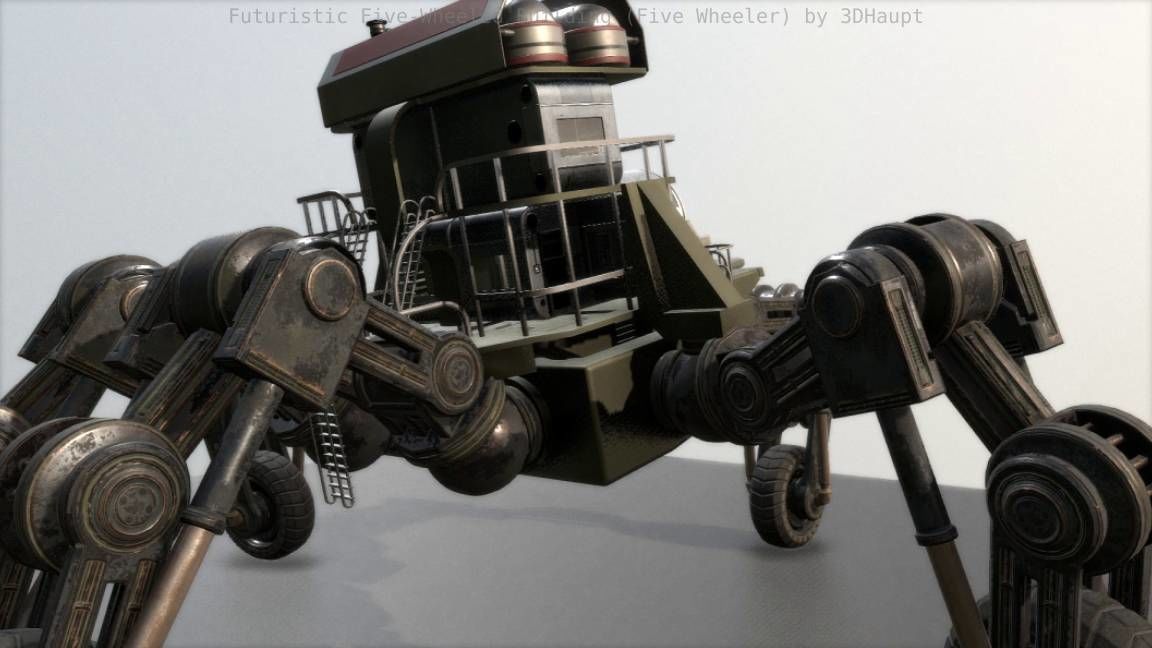 Futuristic Five-Wheeled Building - Five Wheeler - Free Download Free low-poly 3D model_15