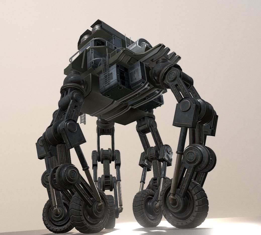 Futuristic Five-Wheeled Building - Five Wheeler - Free Download Free low-poly 3D model_7