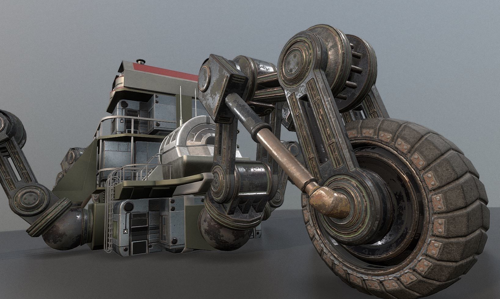 Futuristic Five-Wheeled Building - Five Wheeler - Free Download Free low-poly 3D model_9