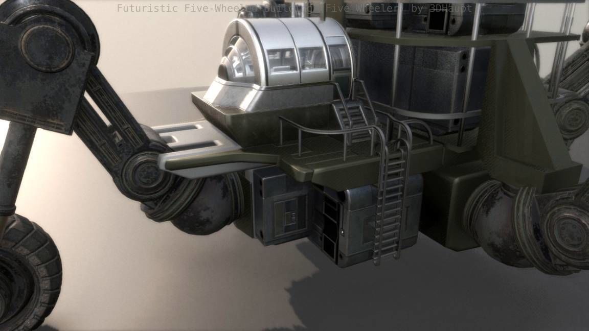 Futuristic Five-Wheeled Building - Five Wheeler - Free Download Free low-poly 3D model_28