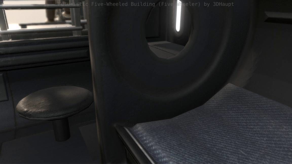 Futuristic Five-Wheeled Building - Five Wheeler - Free Download Free low-poly 3D model_46