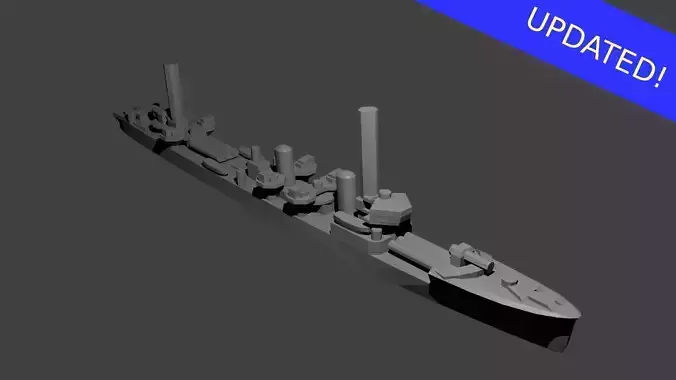 Japanese Mutsuki Class Destroyer Warship 3D print model