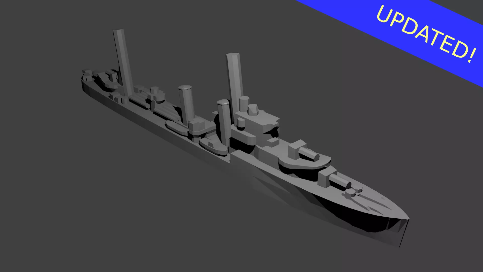 British G Class Destroyer Warship 3D print model_0