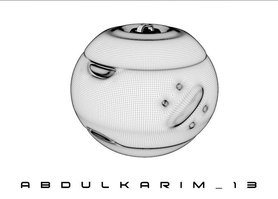 spheric robotic grenade 3D model_1